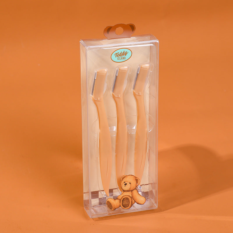 TEDDY ISLAND series straight handle eyebrow trimmer-3pcs