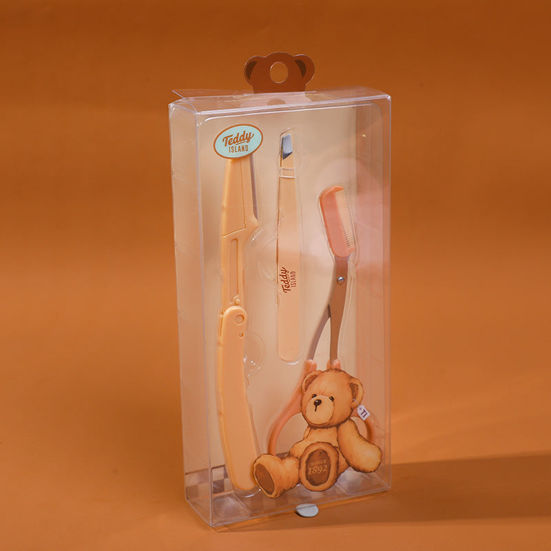 TEDDY ISLAND series eyebrow tool set (eyebrow trimmer+scissor+tweezer)