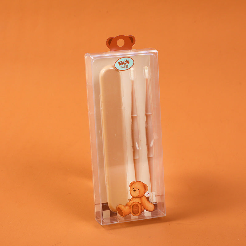 TEDDY ISLAND series comfortable ear pick 2pcs (with storage box)
