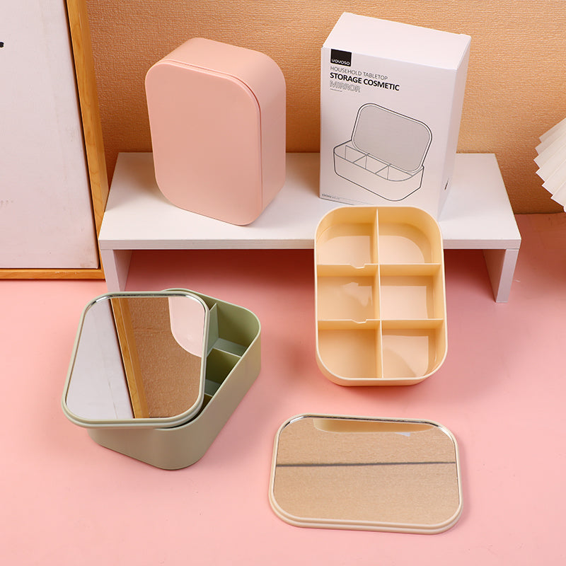 Household tabletop storage cosmetic mirror