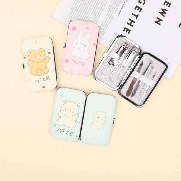Simple cartoon series PU manicure set-7pcs