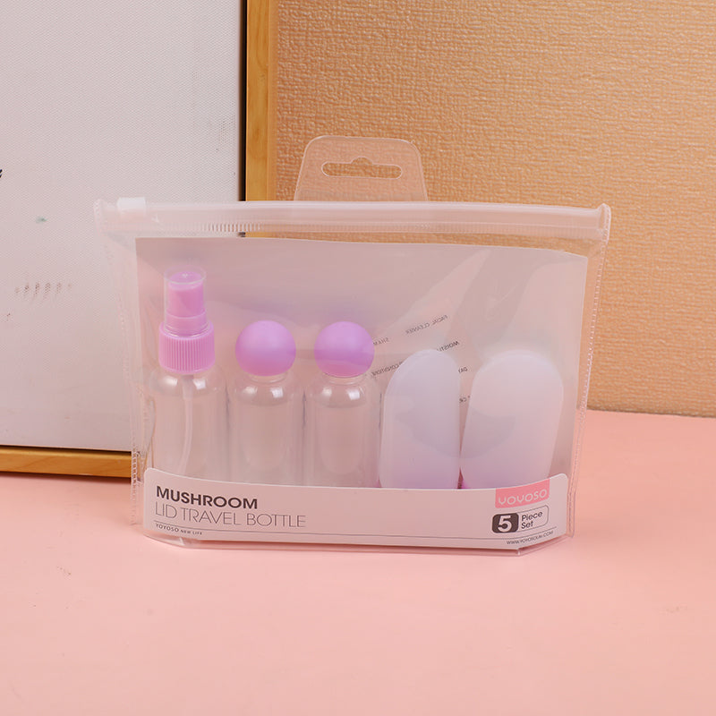 Mushroom lid travel bottle set-5pcs