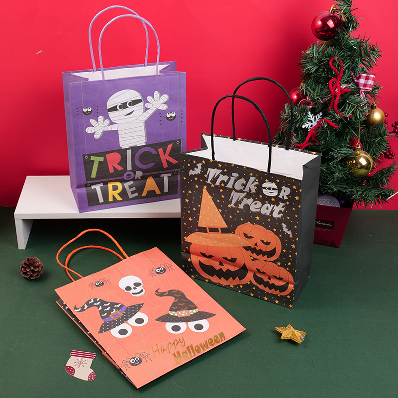 Halloween carnival series magic pumpkin kraft paper bag-S