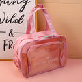 Portable handbag with shoe pocket-pink