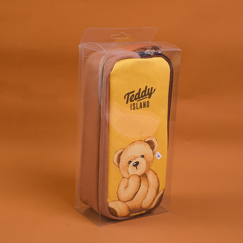 TEDDY ISLAND series pencil case with double zippers-4
