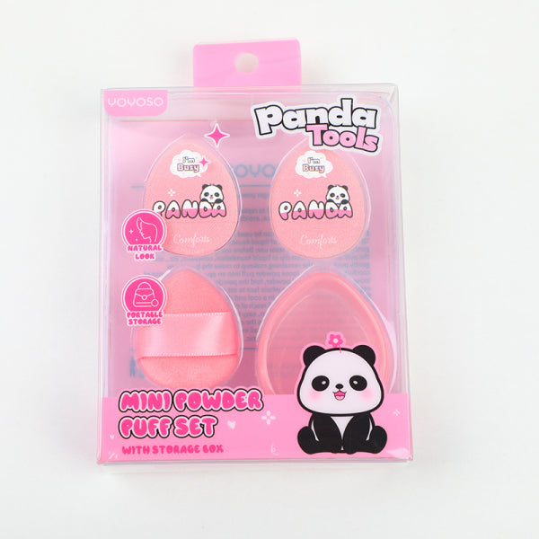 Multi-functional finger powder puff set with storage box