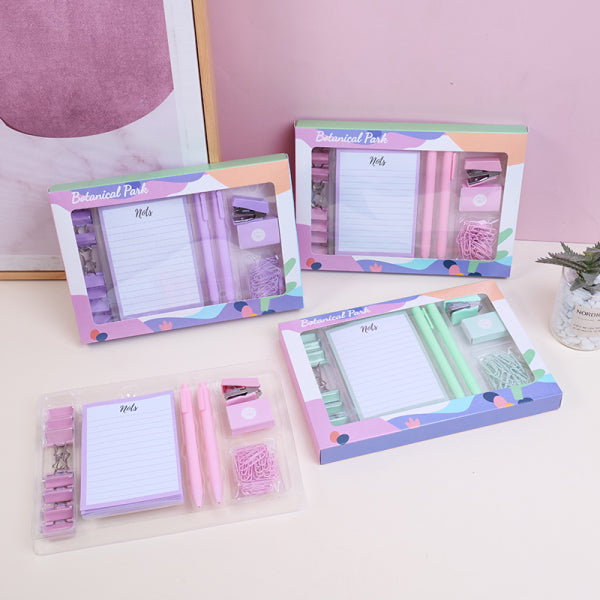 Macaron colour stationery set