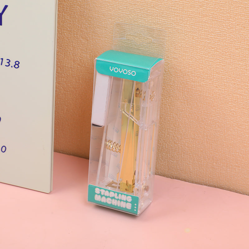 Acrylic transparent stapler with 1000 staples-gold