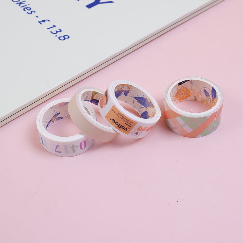Warm shimmer plaid tape 4pcs