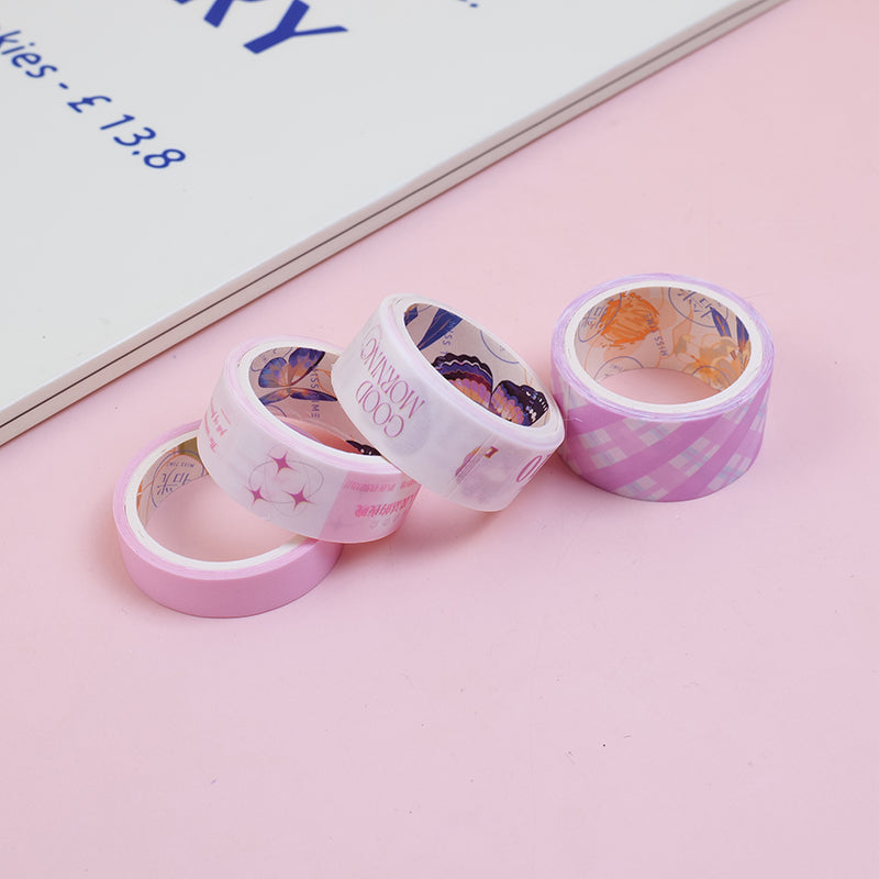 Sweet heart plaid tape 4pcs