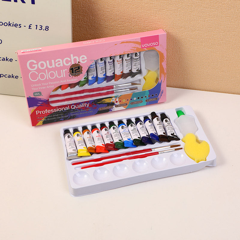 Watercolors 12 colors Aluminum tube with 2 brushes