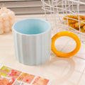 HS-TCB6001 Color-Block Big-Ear Mug (Glossy) 260ml - Light Blue