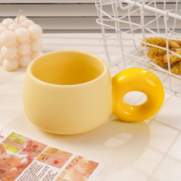 HS-TCB6001 Round-Belly Circle Mug 320ml - Yellow