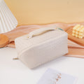 Woven Surface Multi-Functional Cosmetic Bag - Apricot