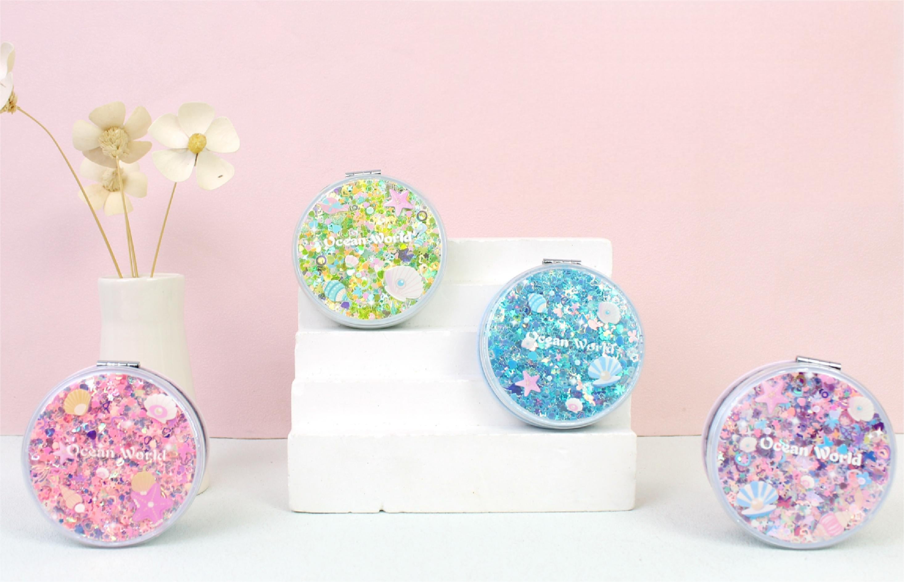 Dreamy Ocean Round Rhinestone Mirror