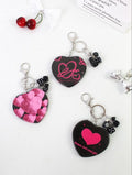 Heart-Shaped Hanging Bag Mirror – Dice Charm