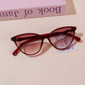 HS-CRYJ8008Cat-Eye Women's Sunglasses - Burgundy
