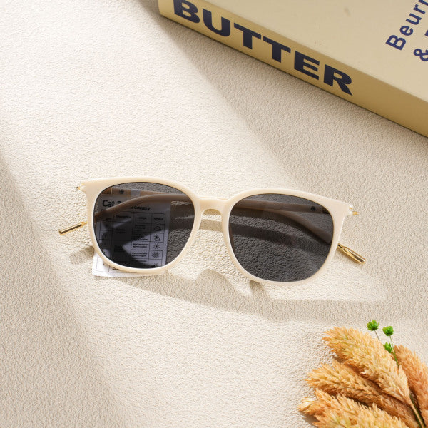 HS-CRYJ8008Minimalist Solid Color Women's Sunglasses - Off-White