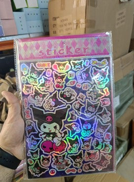Kuromi love sticker Pink and Black
