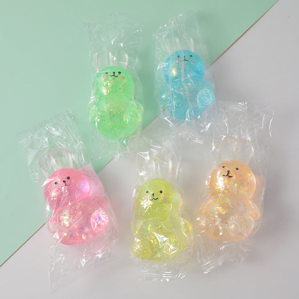 Cute rabbit glitter powder decompression toy