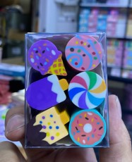 Shapes six pcs eraser circle & ice