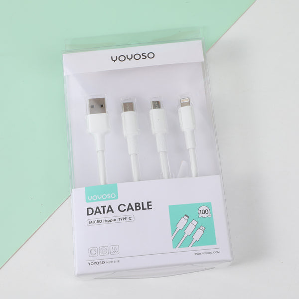 3-in-1 high copy silicone data cable