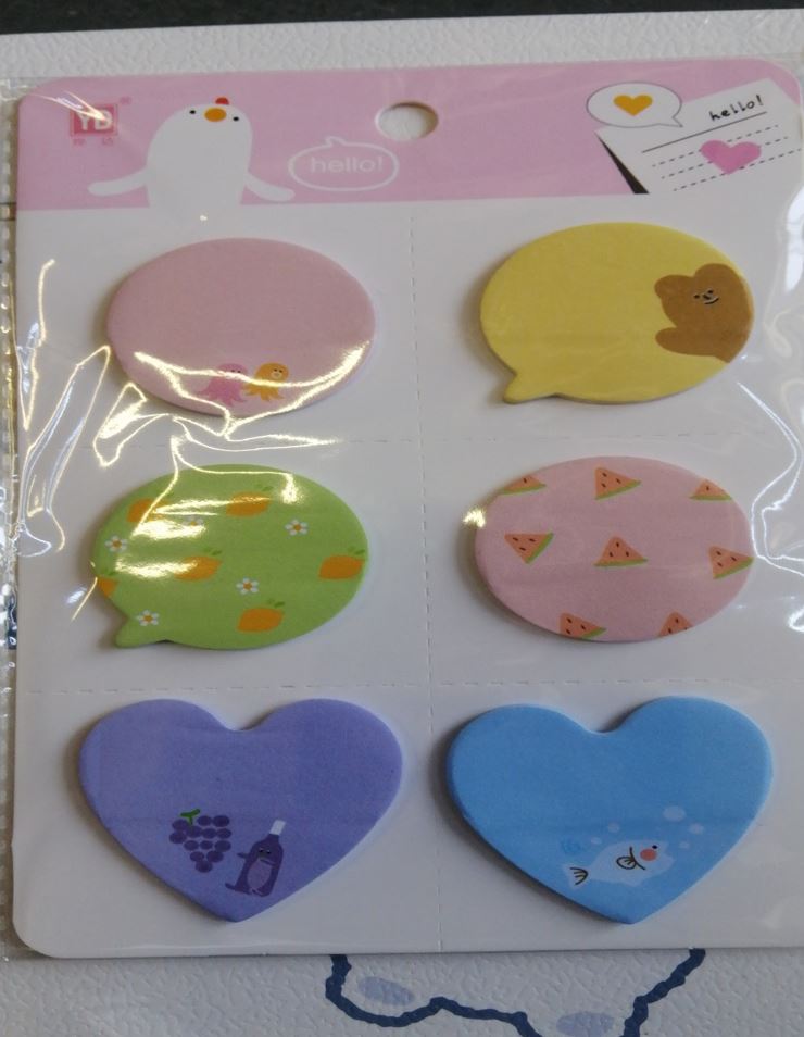 Cute shapes sticky notes