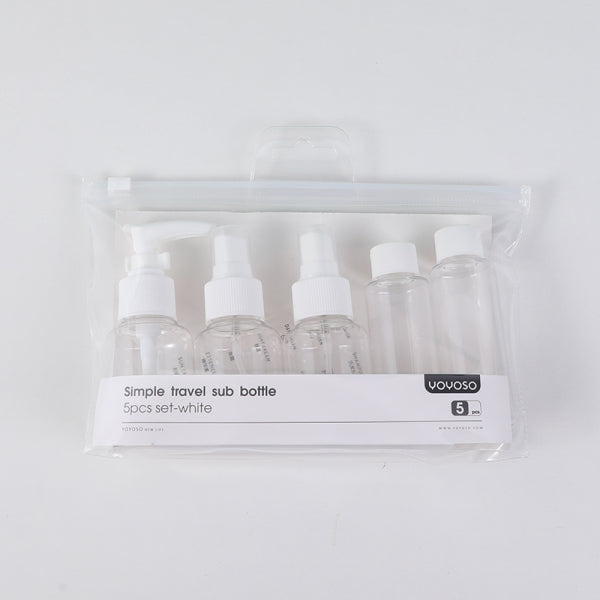 Simple travel sub bottle 5pcs set-white