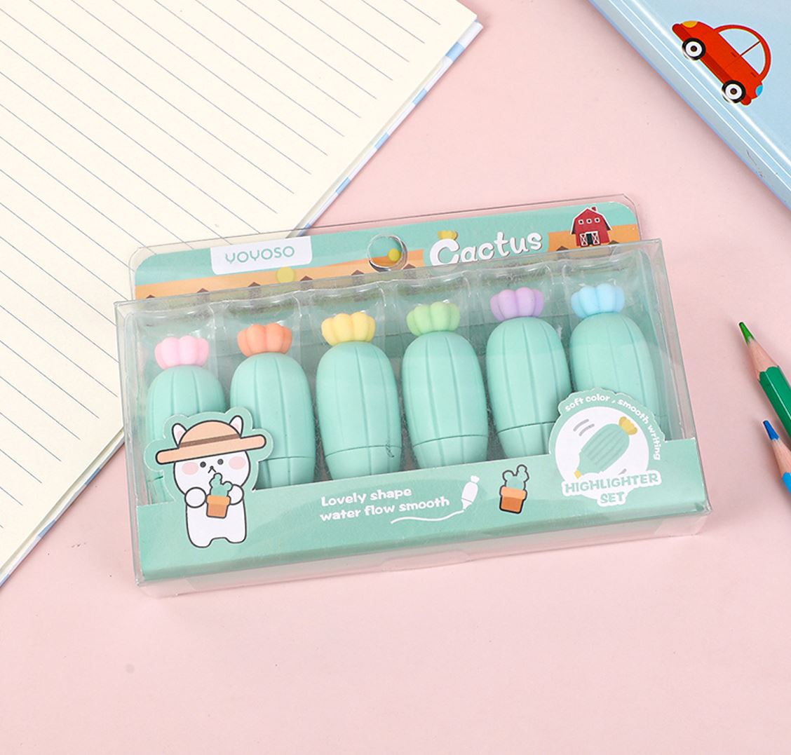 Cactus highlighter set 6PCS
