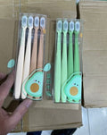 UUYP Four pcs Green and brown tooth brush