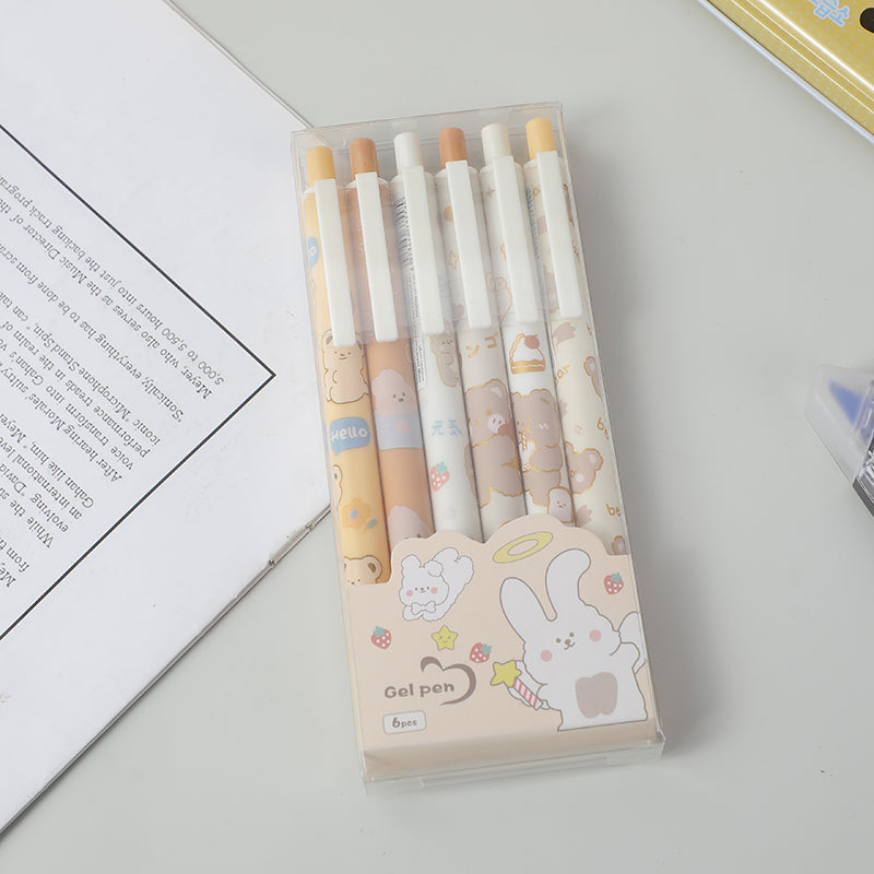 Caramel macchiato gel pen 6PCS- black refill
