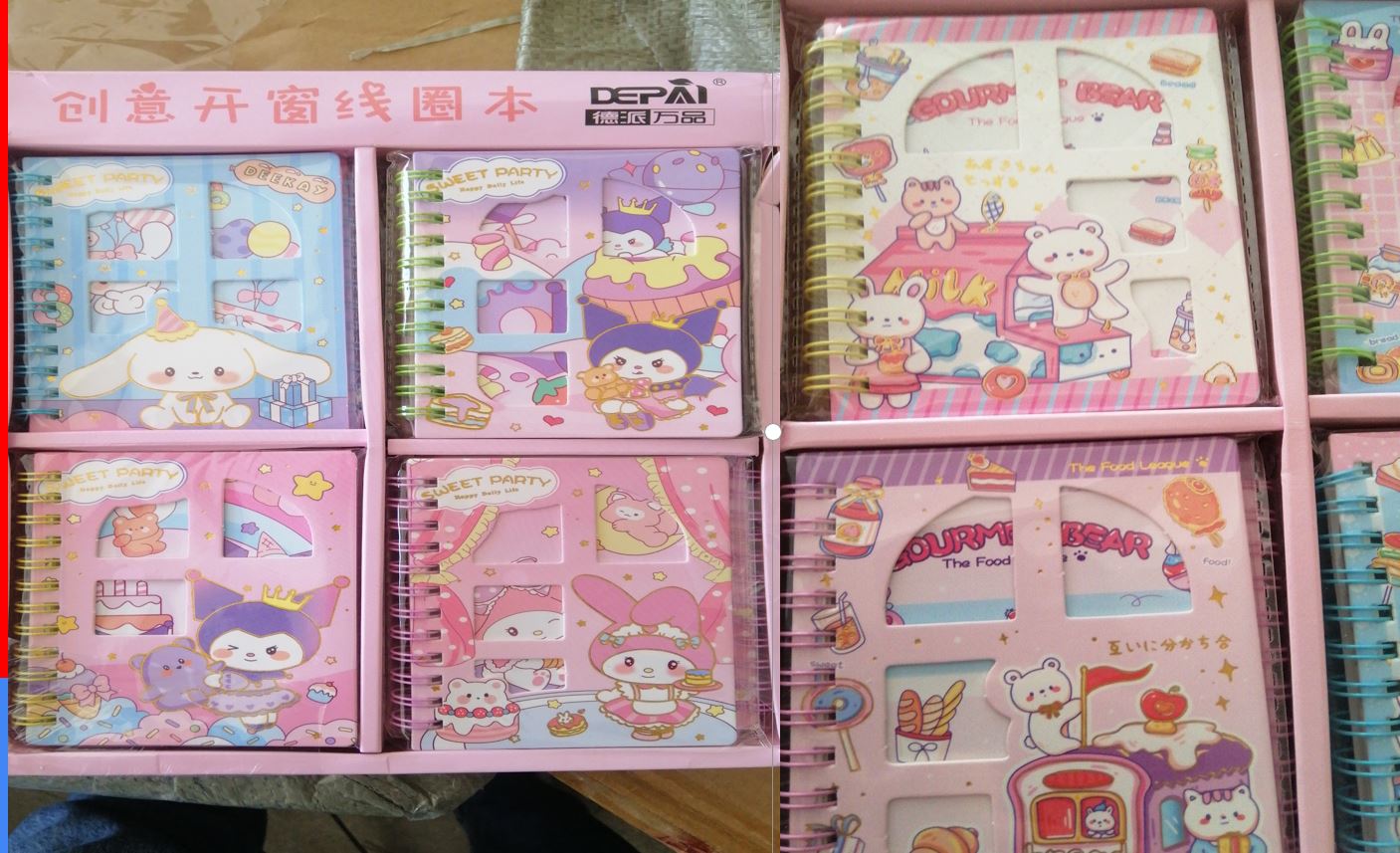 Cute cat and food notebook set