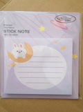 60 sheets rabbit on moon sticky notes