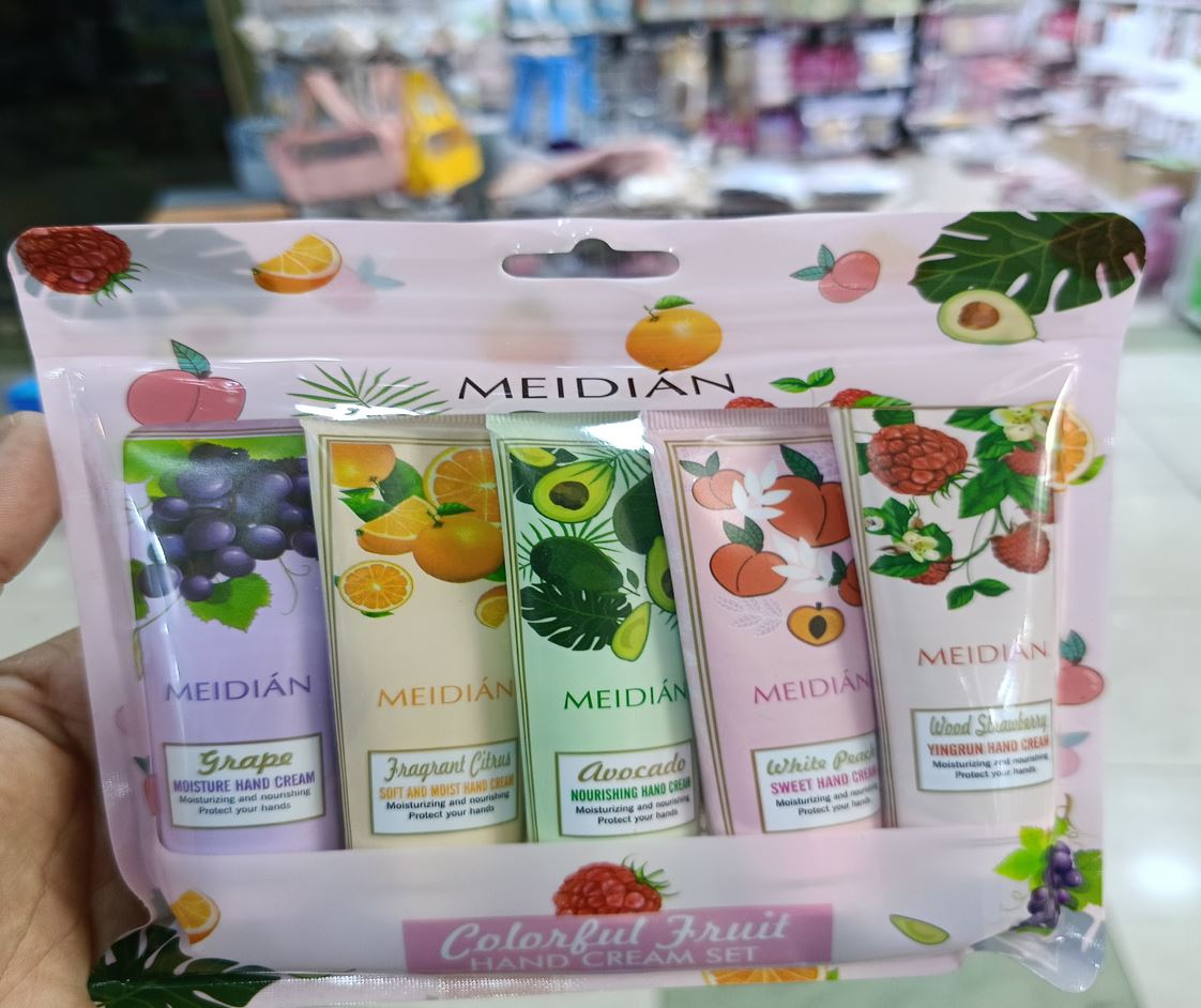 Colorful fruits handcream