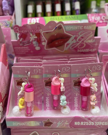 pink bear lip sticks with key chain