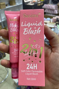 Soft color permeable liquid blush